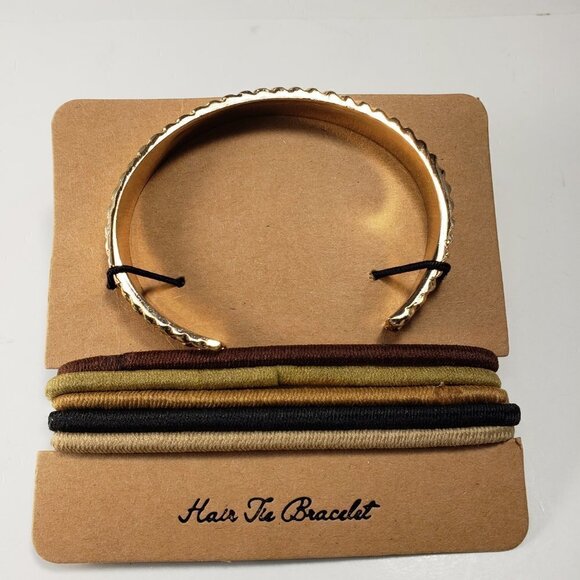 Francesca's Gold-Tone Hair Tie Bracelet with Multi-Color Elastic Bands - Picture 4 of 6